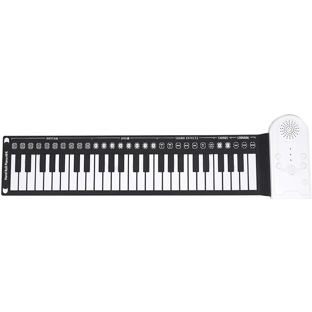 

49-Keys Foldable Roll-Up Electronic Portable Silicone Keyboard Durable Exquisite Tone Built-In Speaker Hand Roll Foldable