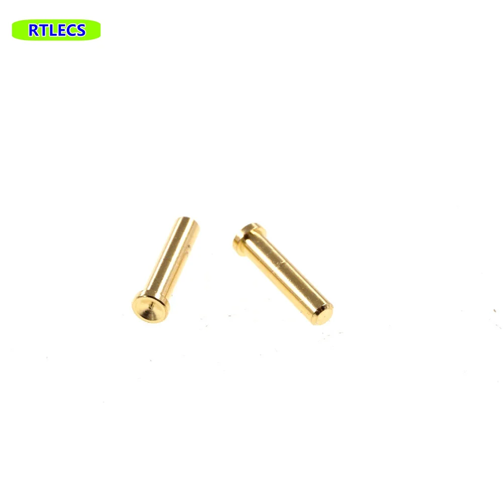 50 Pcs Concave Face Target Connector for Spring-Loaded Pogo Pin Gold Plated Conductive Pad Contact Round Tip Plunger