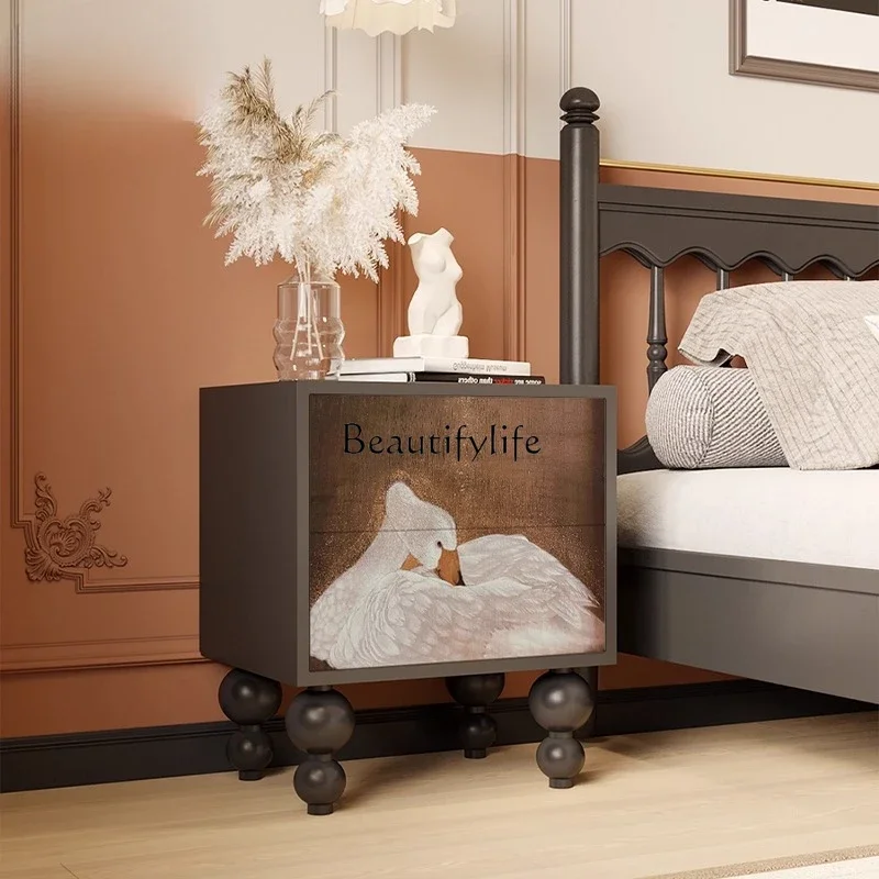 

PG46Modern simple solid wood bedside table, household bedroom bedside cabinet