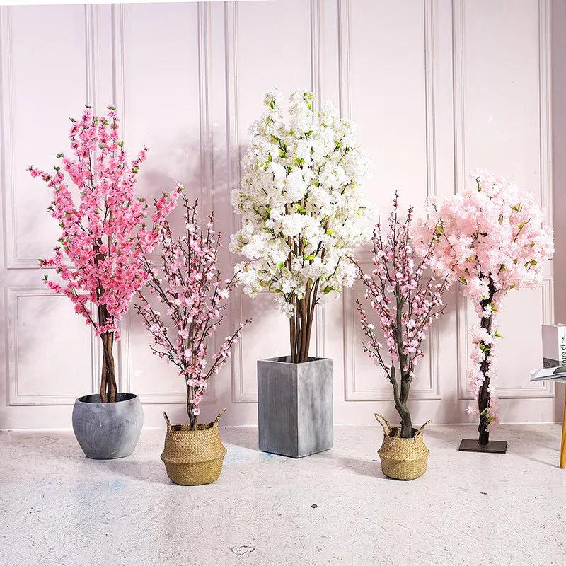 

Simulation cherry blossom fake peach tree plant wishing tree peach blossom living room wedding outdoor event store decoration