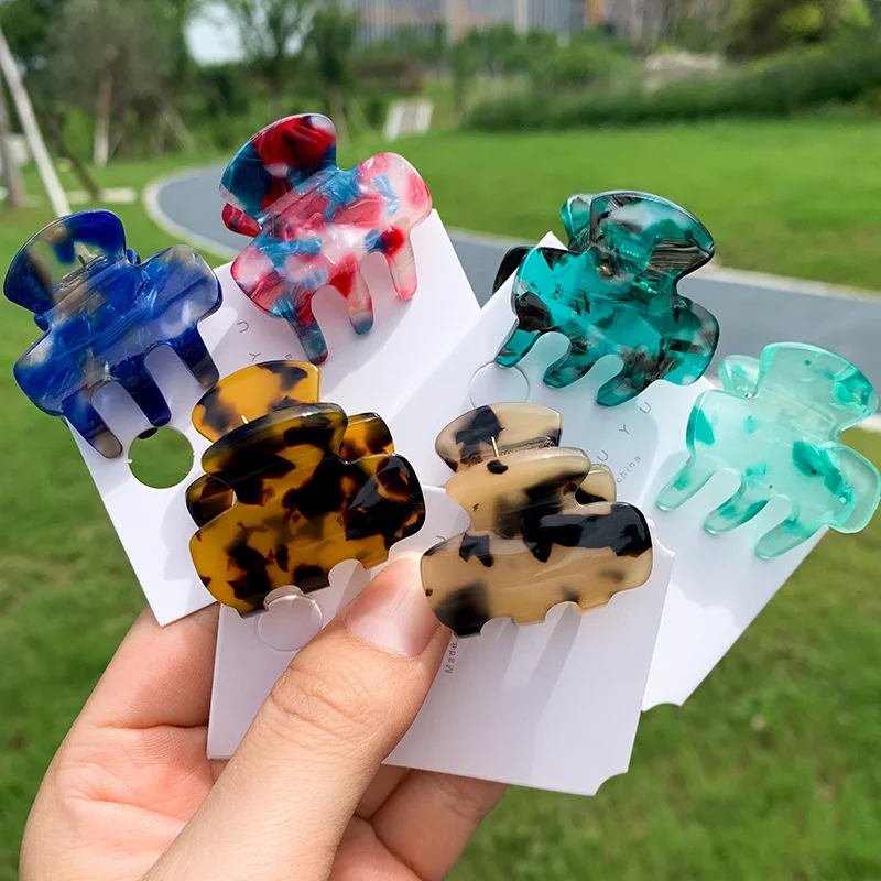 Pinza de garra pequeña y fresca para mujer, pinzas para el cabello de acetato para niñas, Mini Clip de tiburón, accesorios para el cabello