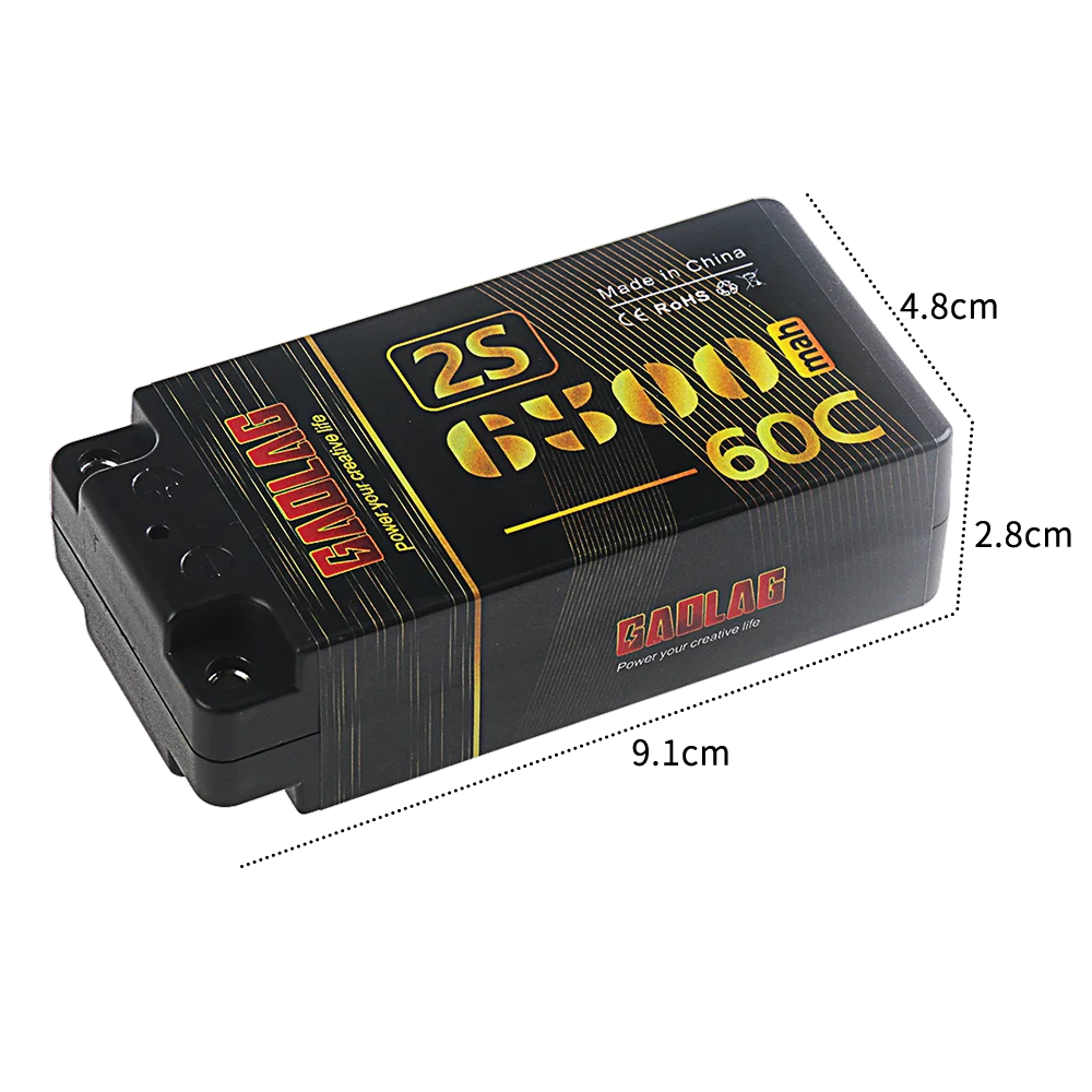 2S Lipo Battery 7.4V 60C 6500mAh Hardcase T/XT60 Plug for RC Car Truck Tank RC Buggy Truggy RC Racing Parts