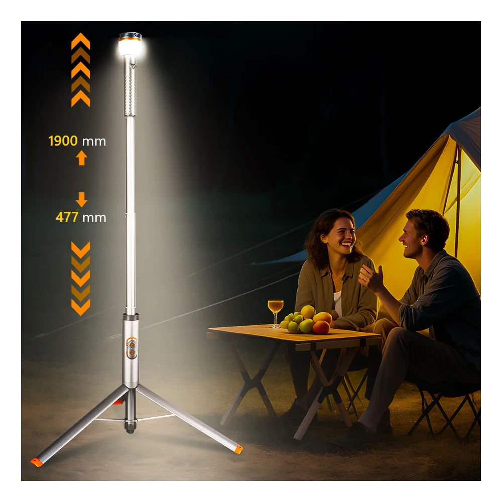 Outdoor Portable Scalable Camping Lantern 18650 LED Emergency Work Light Magnetic Rechargeable USB IP65 Waterproof Adjustable