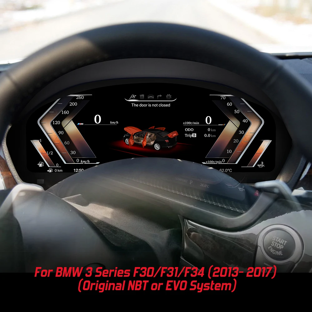 12.3 بوصة IPS عداد السرعة الرقمي أداة جديدة لوحة القيادة عرض العنقودية ل BW 3 E30 2013-2018 LCD لوحة العدادات