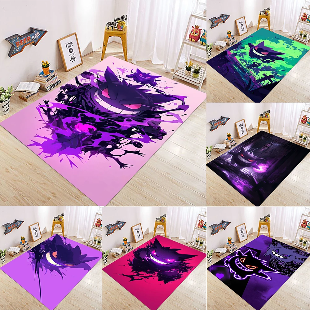 سجادة أرضية بنمط بوكيمون جينجار من مينيسو، أنماط مختلفة مع سجادة سينجار كرتونية في مشاهد ديناميكية مختلفة لديكور المنزل #1