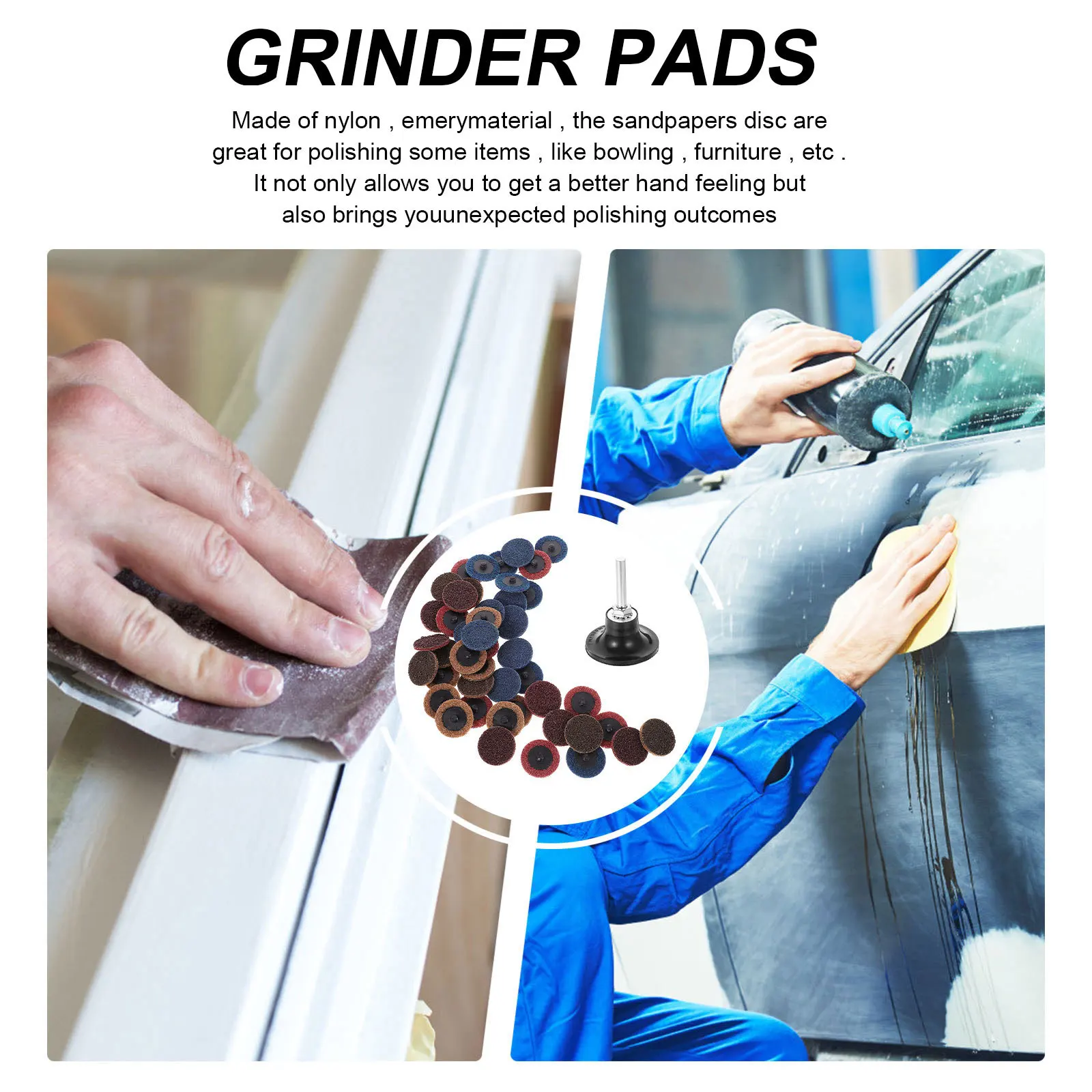 45 قطعة أقراص الطحن عجلات الرملي مرفقات زاوية متعددة الألوان للأسطح المعدنية أداة متجرد تلميع فعالة تدوم طويلاً #4