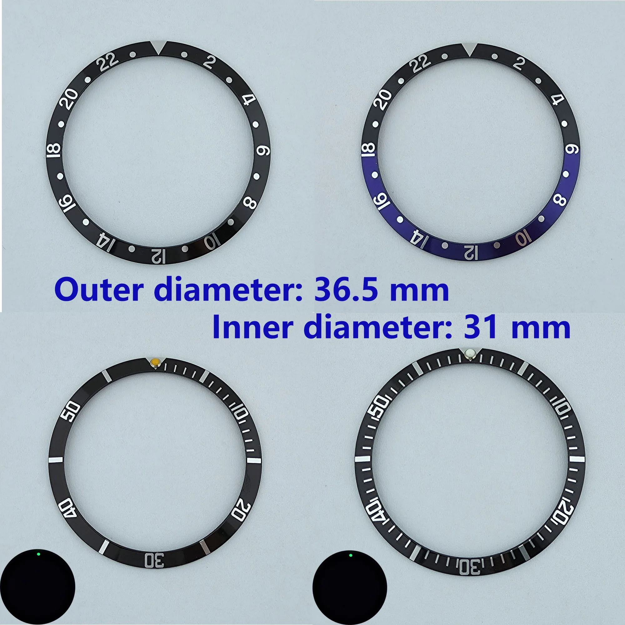 GMT bisel Retro de inserción de aluminio para reloj, herramienta de reparación de accesorios de 40mm, 36,5mm