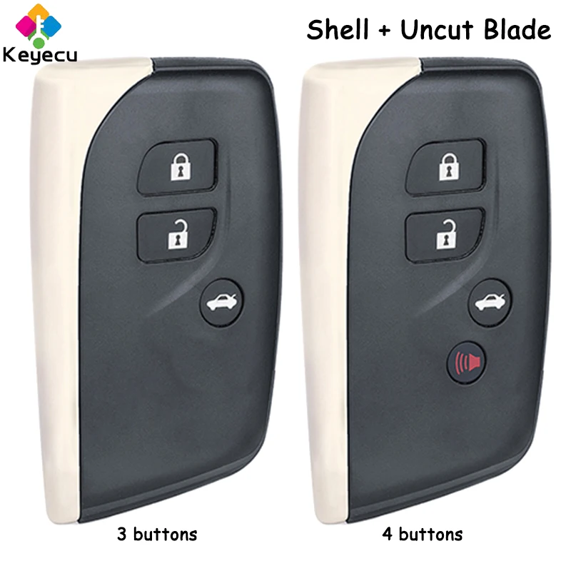 

KEYECU Smart Remote Control Car Key Shell Case With Uncut Blade 3 4 Buttons for Lexus LS460 LS600h HS250h 2010-2019 Fob HYQ14ACX