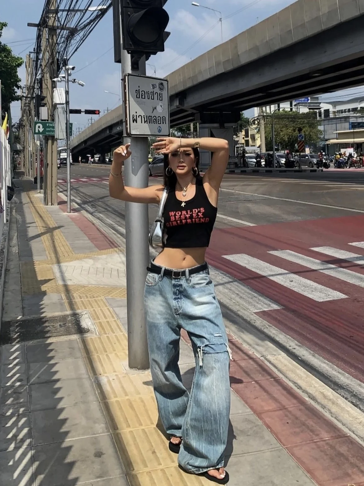 

Джинсы TheLike в американском ретро-стиле, с эффектом потертости, с высокой талией, прямые, износостойкие, летние, новинка