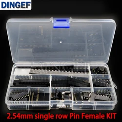 120PCS 2.54mm single row pin socket Female Header connector 4PIN 6PIN 8PIN 10PIN 12PIN 16PIN 40PIN PCB board combination Kit