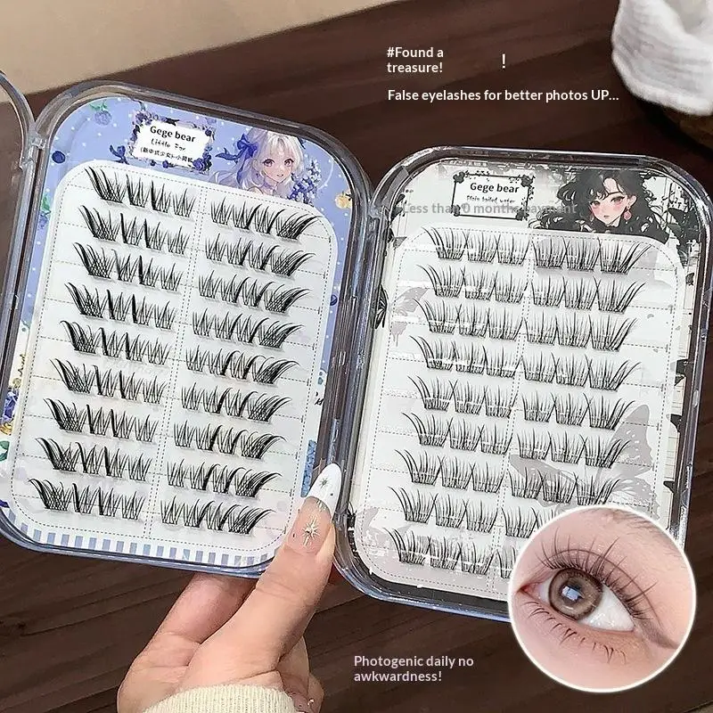 Glue Free Self Adhesive Cluster Eyelashes 3D Fluffy Non Irritating Quick Apply Lashes for Beginners Casual Outings