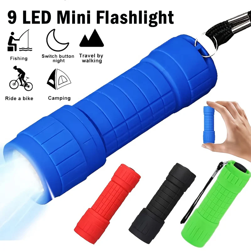 Mini Portable Flashlight Nine XPE Lamp Beads Strong Lighting Using 3 NO.7 Batteries Fixed Focus Pocket Outdoor Emergency Torch