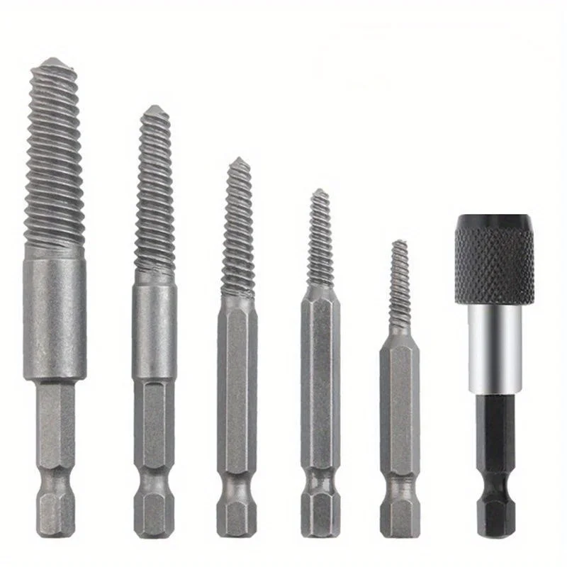 Damaged Screw Extractor Set, 6 Piece Easy Out Bolt Extractor For Easily Remove Broken Bolts, Stripped Screws