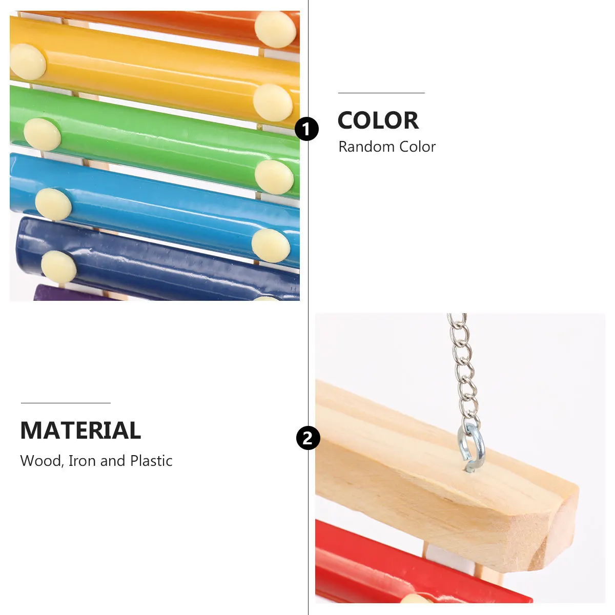 

1Pcs Parrot Chewing Plaything Premium Wood Iron Plastic Cage Accessory Visually Appealing Skill Development Parrot Chewing Toy