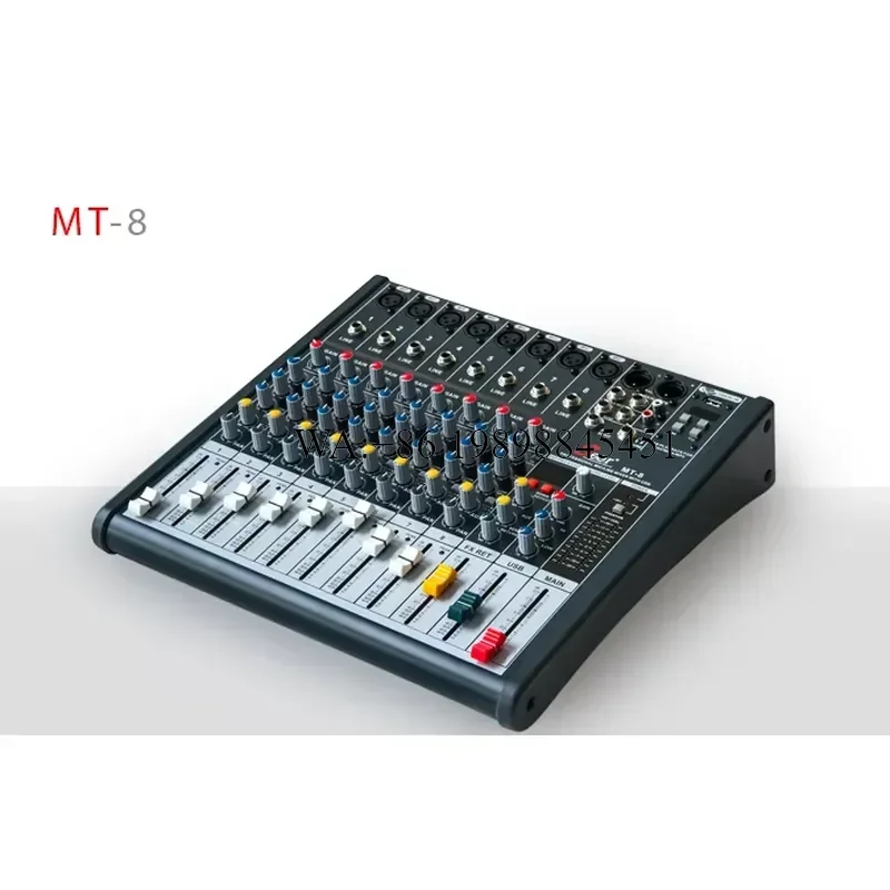 WMWMNU MT-8 MT Mixer Series Active 8-Channel Analog Line Array System +48V Power XLR/USB Inputs Stereo/Mono Metal Chassis USB