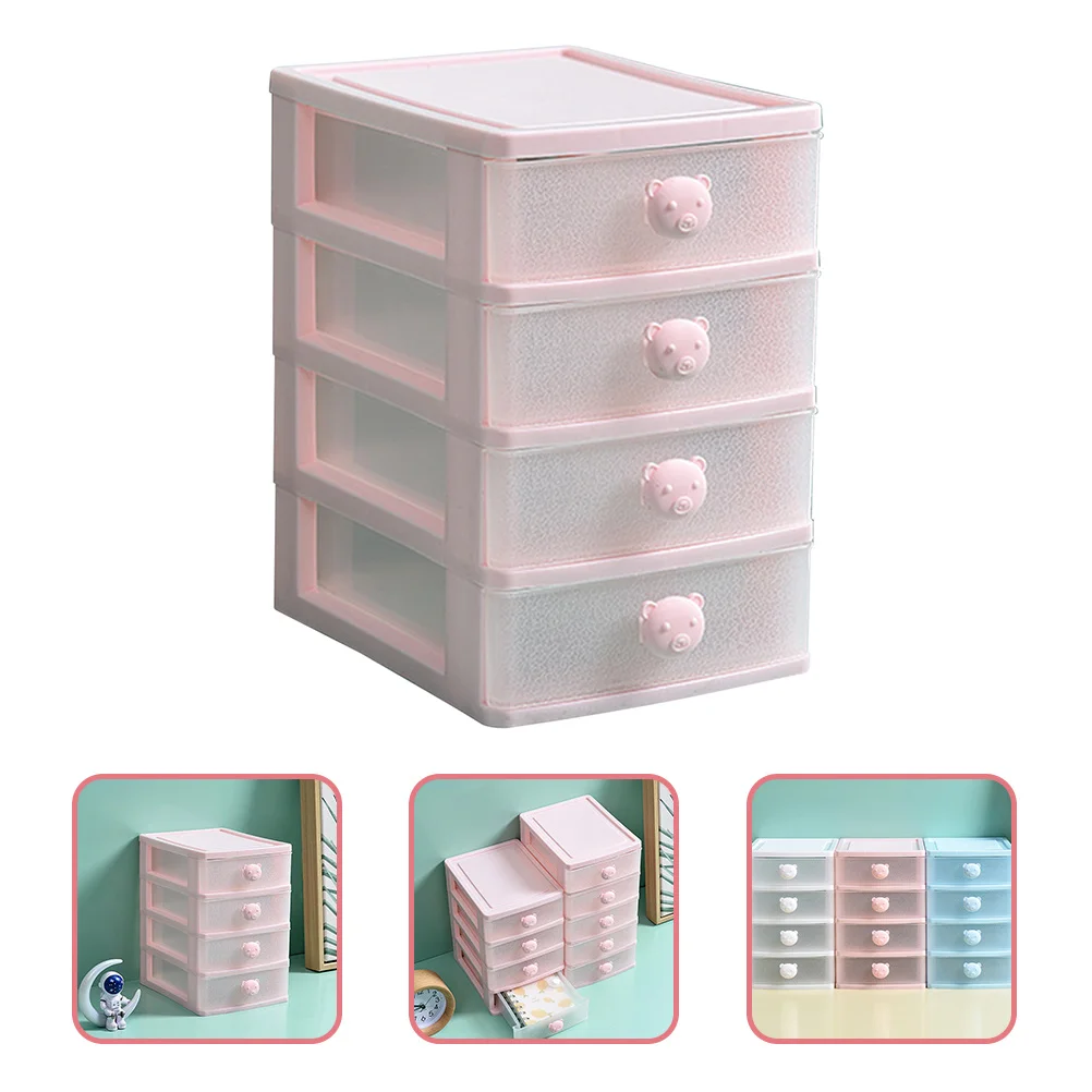 

4 Layer Drawer Type Desktop Organizer Storage Box Compact Sundries Organizer for Desk Makeup Display Case with Sturdy