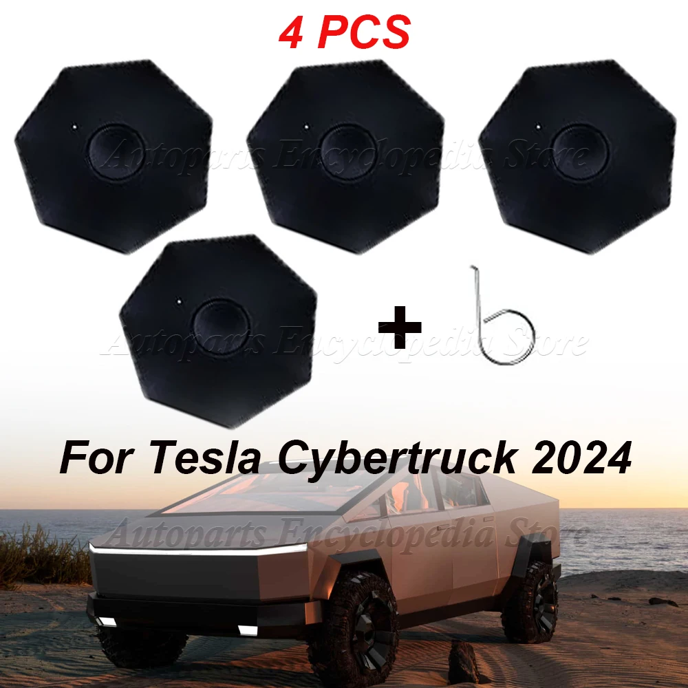 Hub Caps Replacement Wheel Cap Full Rim Cover Wheel Hubcap Cover + Hub Cap Extractor For Tesla Cybertruck 2024 4 PCS