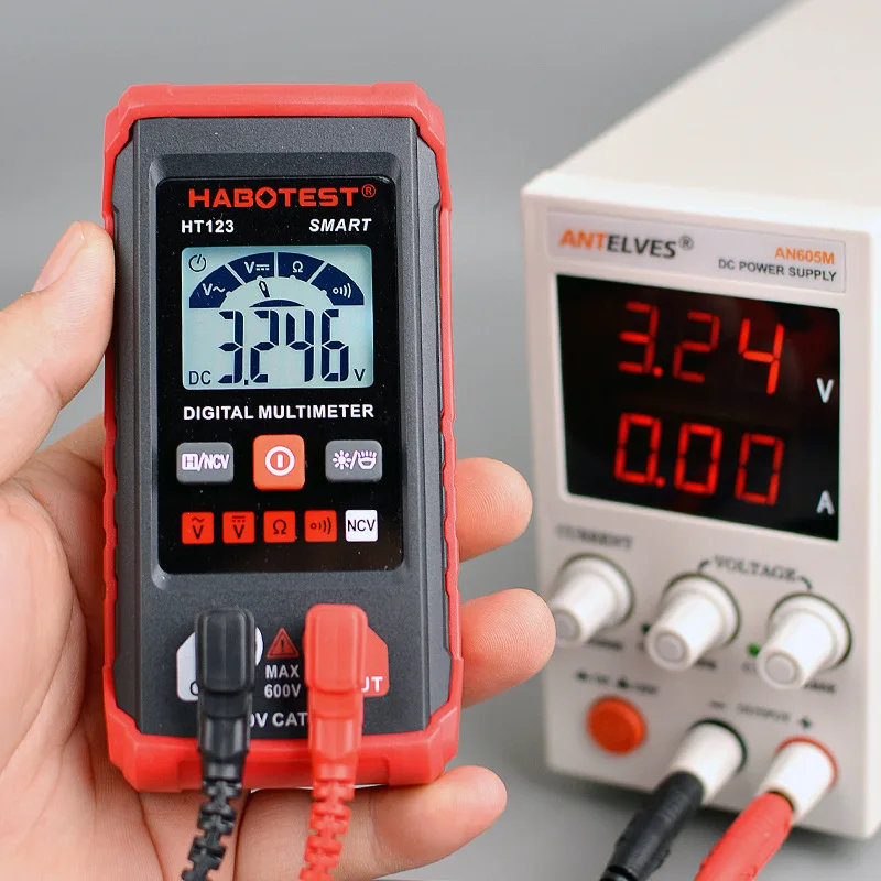 HT123 Automatic Multimeter Intelligent Digital Display Multi-function Maintenance Electrician Special Portable Small Power Meter