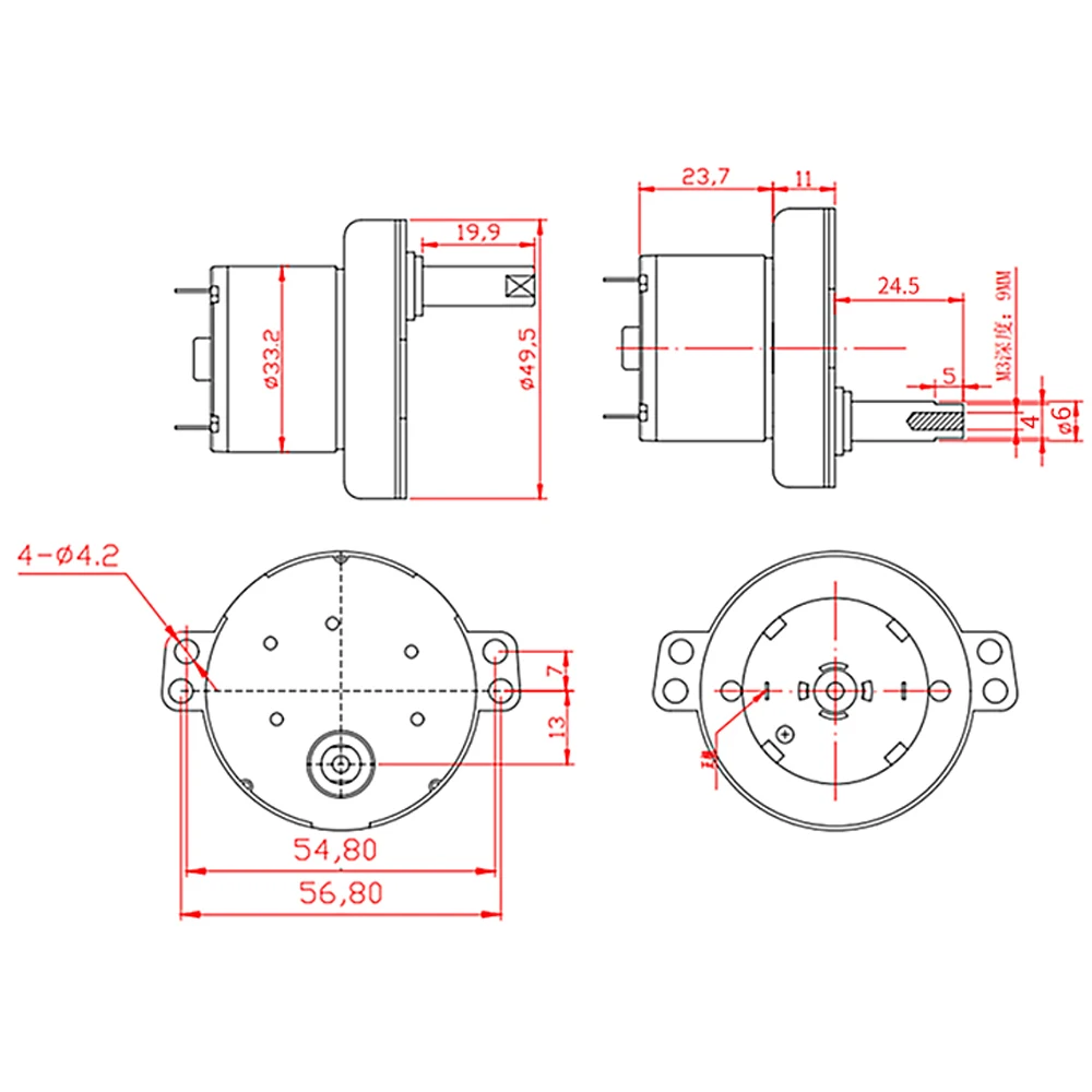 JS49-520 Micro DC Válvula Automática Indução Gear Motor, Dobrável Máquina De Lavar Roupa Motor, 200RPM, DC12V Turbo Worm DC Redução Motor