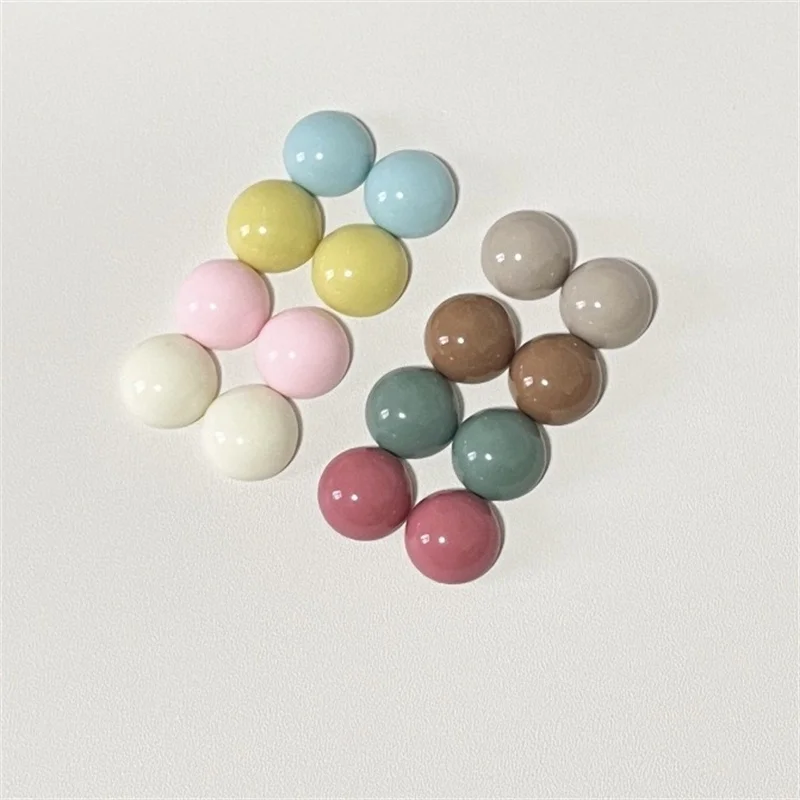 Free shipping 100pcs/lot 15mm color print geometry rounds shape resin cabochon beads diy jewelry garment hair accessory