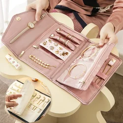 Travel Portable Jewelry Organizer Roll Foldable Jewelry Case for Bracelet Ring Necklaces Earring Jewelry Storage Bag Travel Bags
