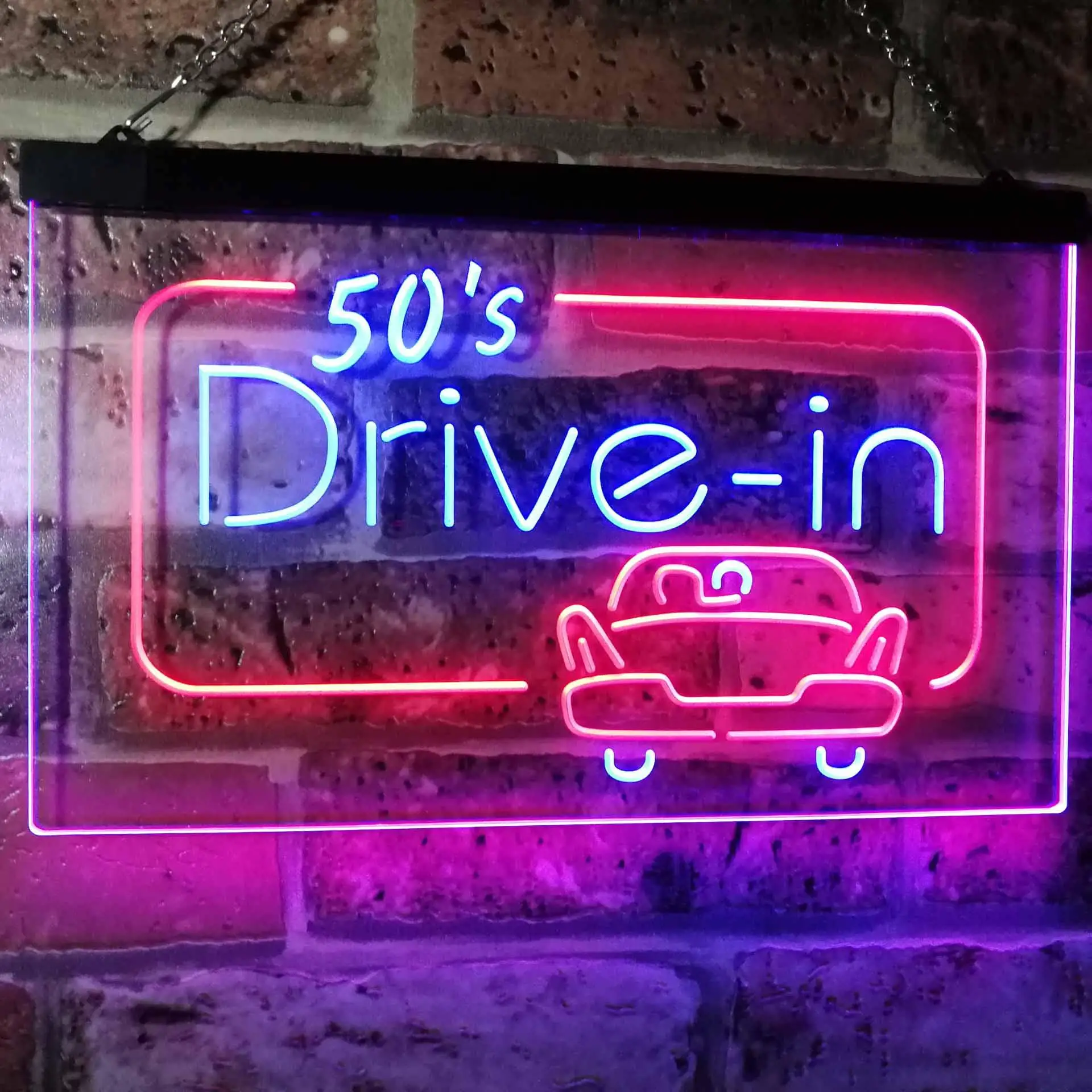 50s Drive in Vintage Dual Color Led Neon Sign st6-m2076