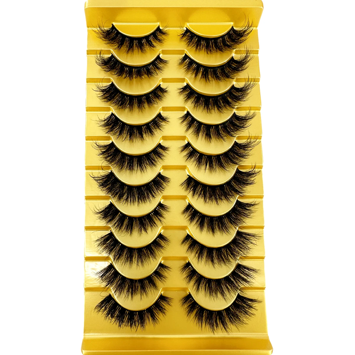 Pestañas Manga, 10 pares, pestañas 3D de imitación de visón, ojo de gato y ojo de zorro, pestañas postizas esponjosas, extensiones de aspecto Natural para maquillaje y uso diario