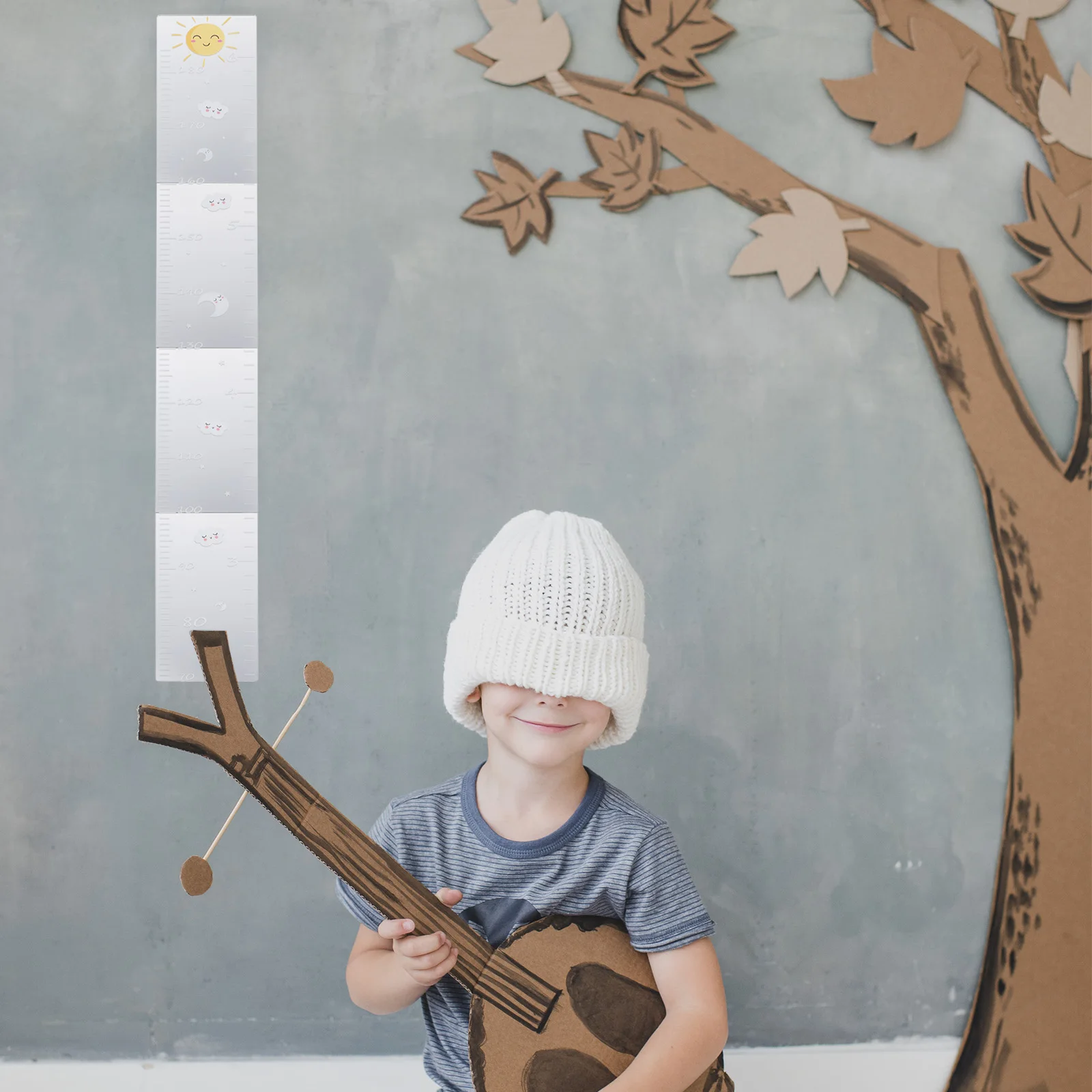 

1 Set Sun Cloud Growth Chart Mirror Height Sticker Room Decorative Wall Sticker For Bedroom Nursery Safe
