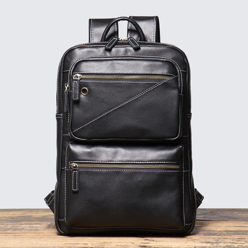 

2026 Мужской рюкзак из натуральной кожи из воловьей кожи для деловых поездок, большая вместительная сумка для ноутбука, модная школьная сумка