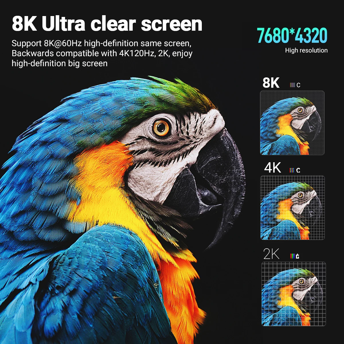 8K UHD Type-C to HDMI Cable with 8K 60Hz/4K 120Hz Perfect for Streaming Gaming Support iPhone 15 Series Samsung S Mac Pro Switch