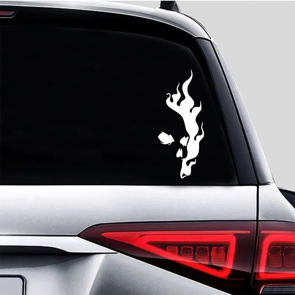 Car Sticker Flaming Skul Style For Auto Vehicle Windshield Side Body Bumper Hood Bonnet Motorcycle Laptop Vinyl Decor Accessory