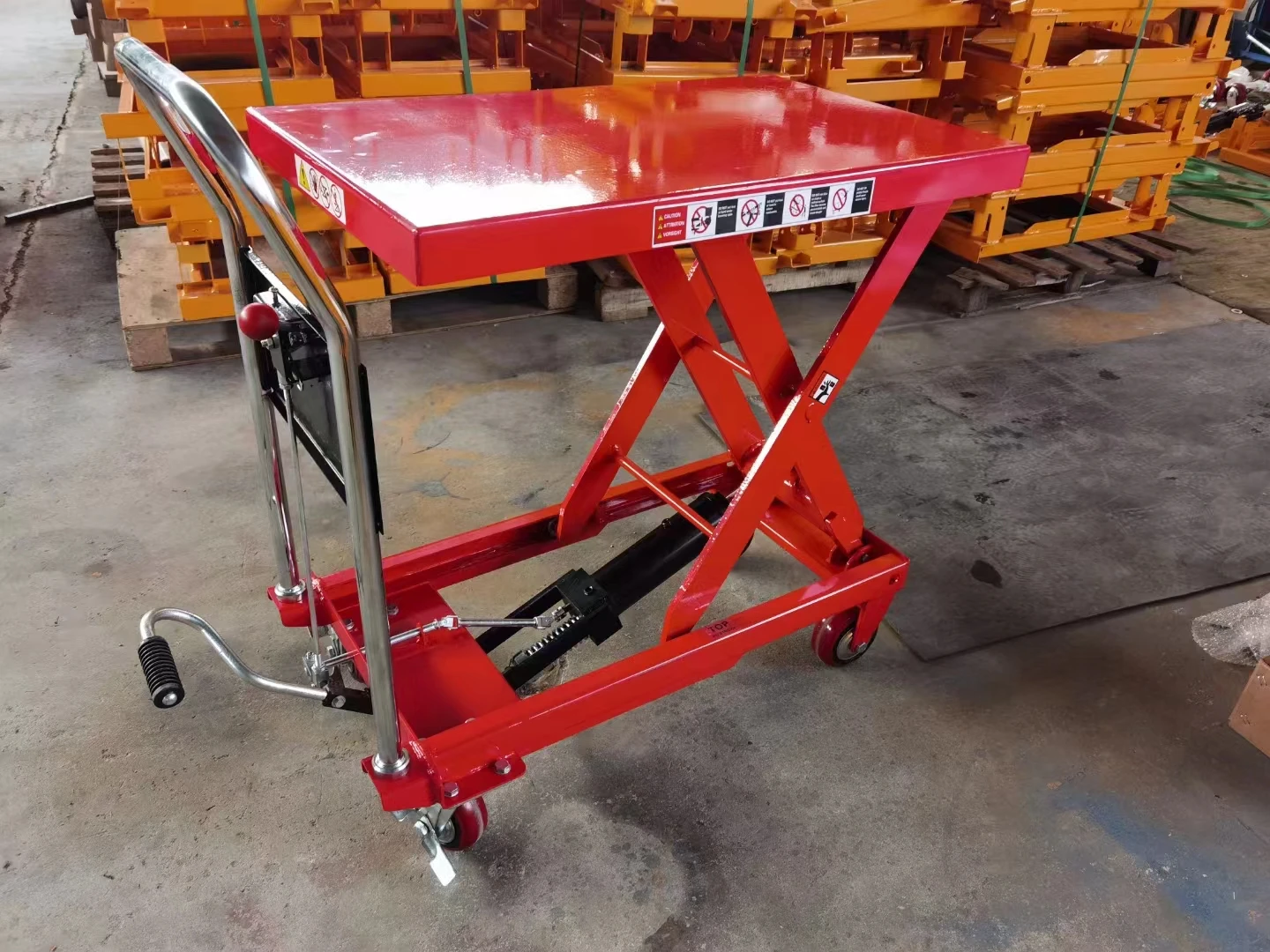 

Ручной гидравлический подъемный стол-ножничник с роликами