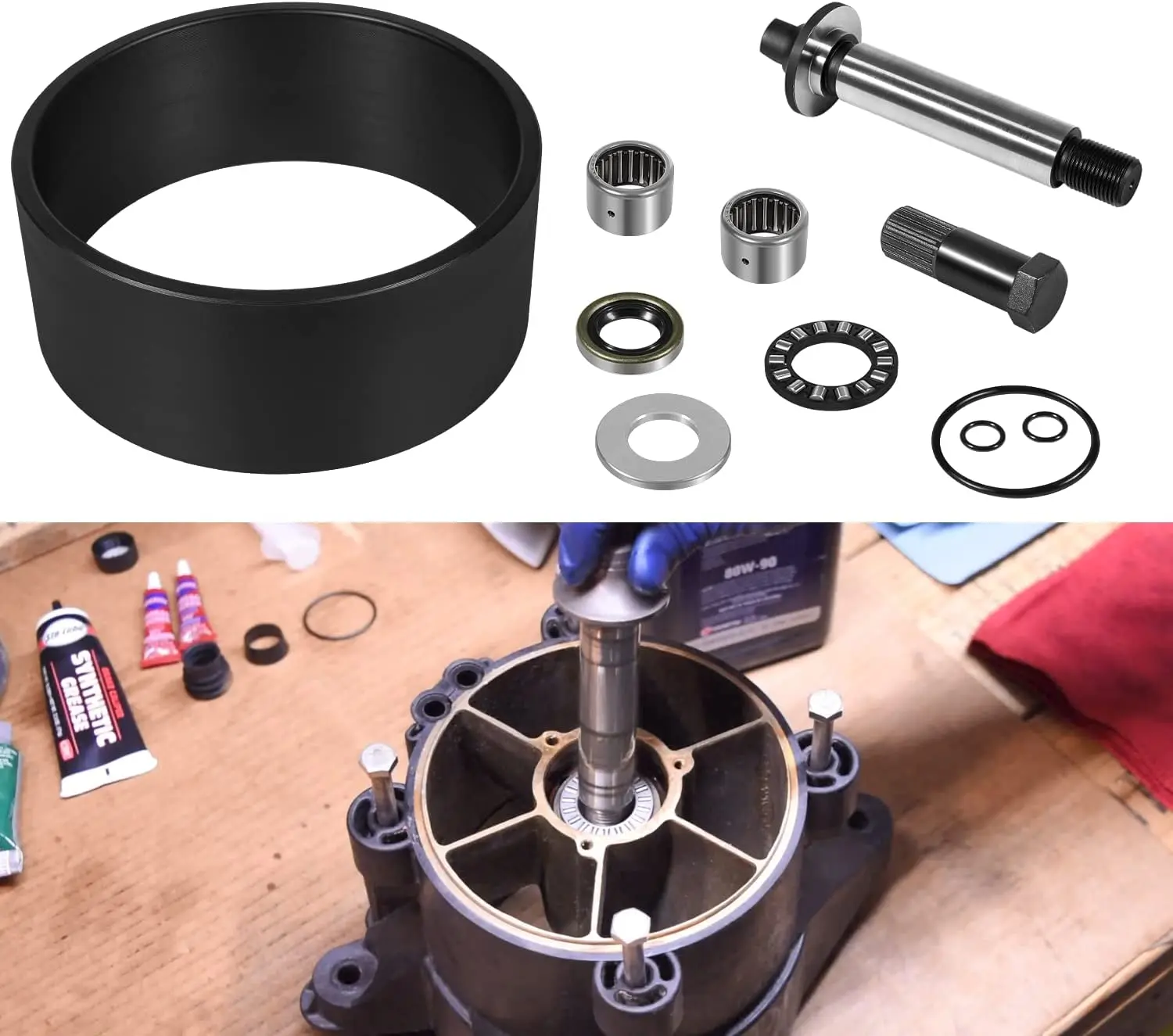 MX Complete Jet Pump Rebuild Kit and Impeller Removal Installation Tool Fit for 1998-2006 SeaDoo GTI GTX RFI RX RXDI XP