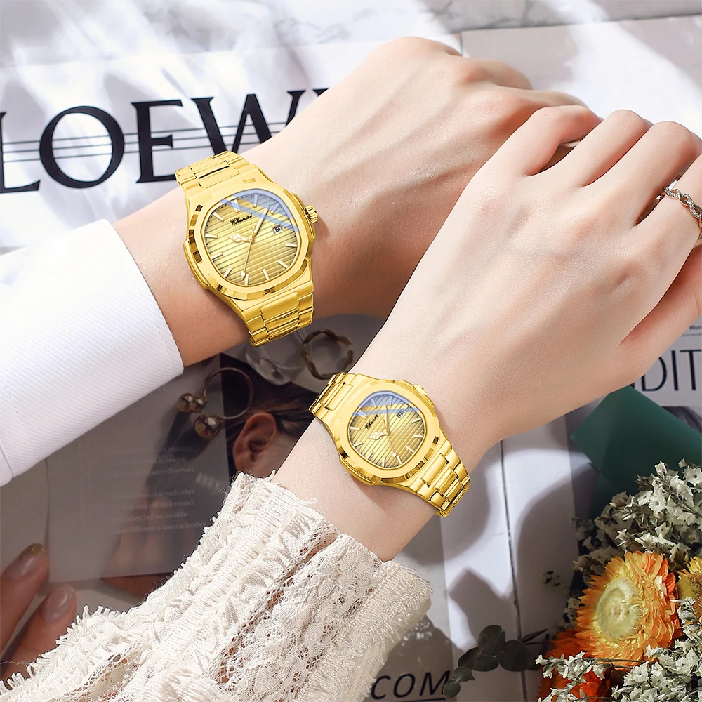 CHENXI Fashion Luxury Gold Watches For Men Women Waterproof Luminous Quartz Couple Watch Couples Gifts