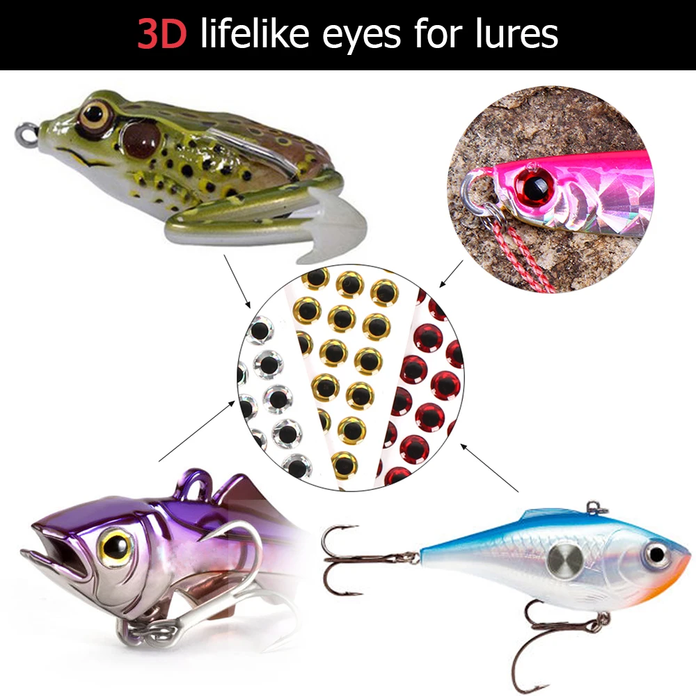 100pcs Fishing Lure Eyes 3D Holographic 3/4/5/6mm Simulation Fly Fishing Minnow Artificial Fish DIY Eye Fishing Tackle Pesca