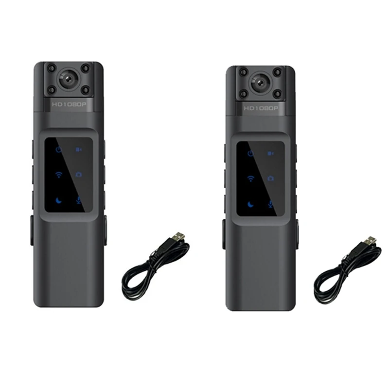 ポータブルビデオレコーダー,耐久性のあるミニカメラ,便利なバッククリップ,wifi,HD 1080p,2個