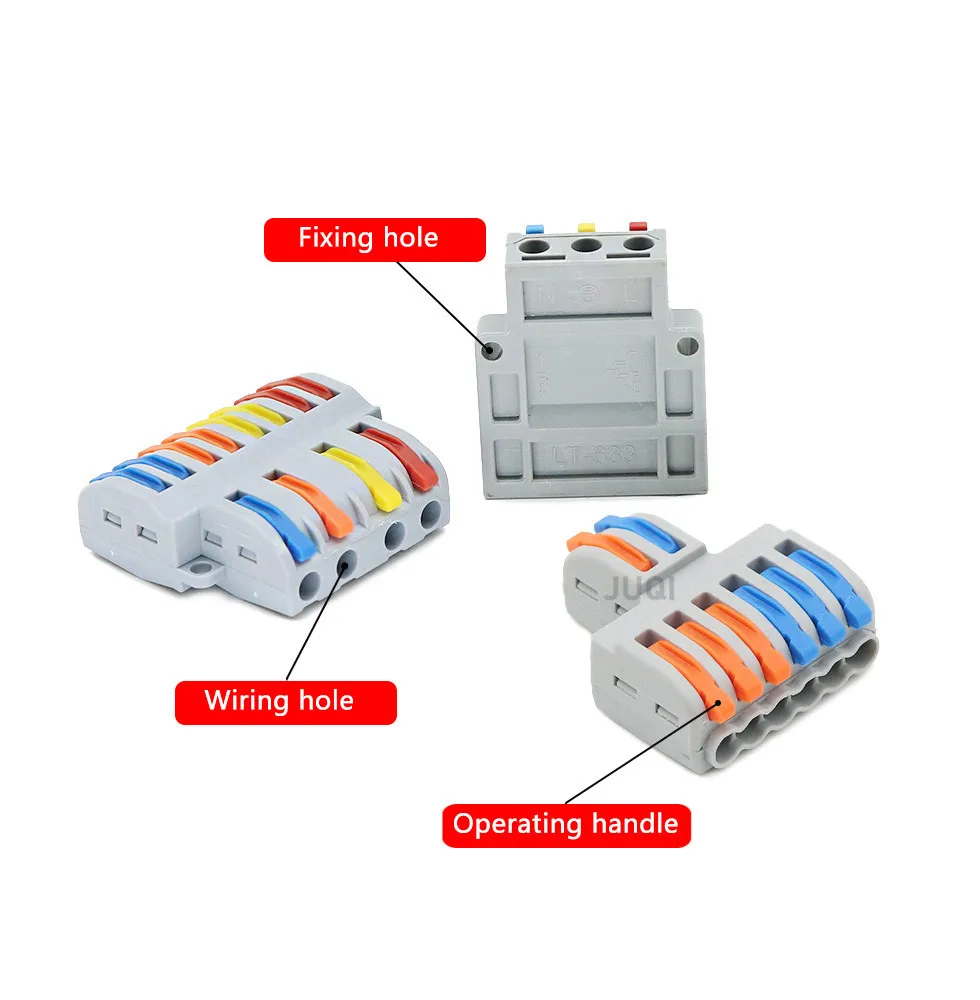 10PCS SPL-42/62/63/93 Mini Fast Wire Connector Universal Wiring Cable Connector Push-in Conductor Terminal Block - Image 3