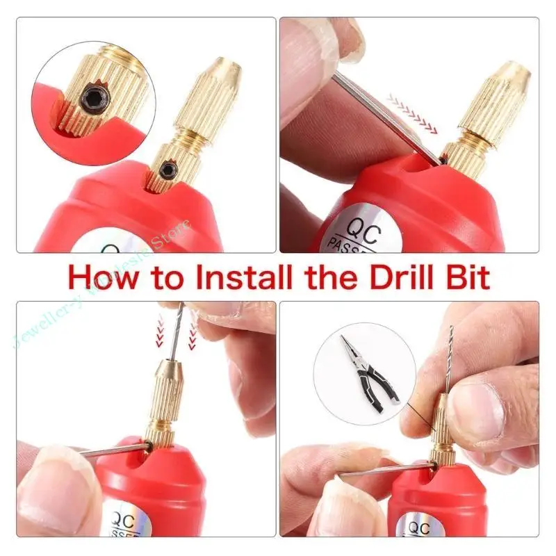 

R7UF Electric Hand Drill Tools Set Electric Pin Vise for Resin Casting Molds