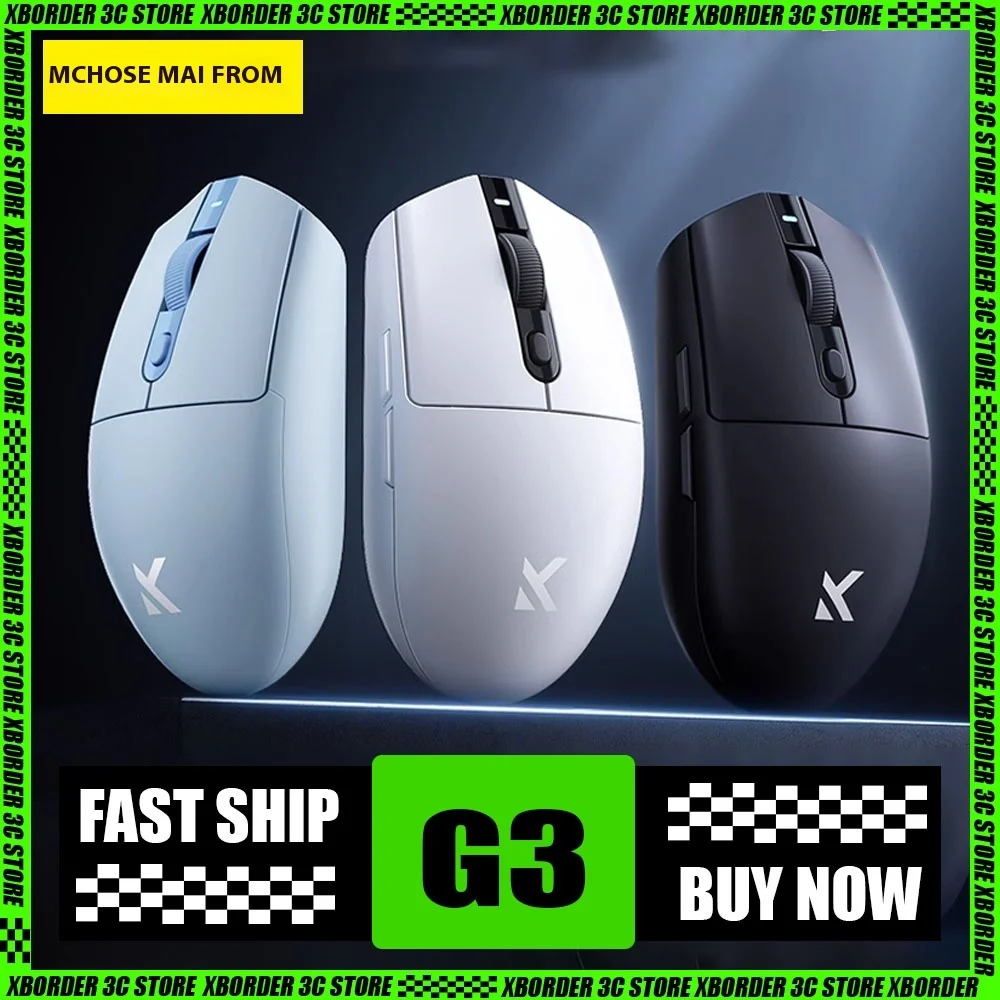 

New Mchose G3 Gaming Mouse 8k Paw3395 Tri Mode Bluetooth Wireless Mouse Long Battery Life Lightweight Office Pc Gamer Accessory