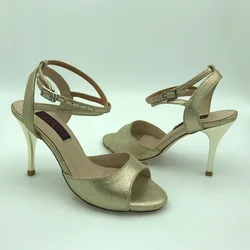 Sapatos Outsole de Couro Tango Dance, Argentina Wedding Party Shoes, Salto 7.5cm, Disponível, T628284GL, 9cm, Novo, Frete Grátis