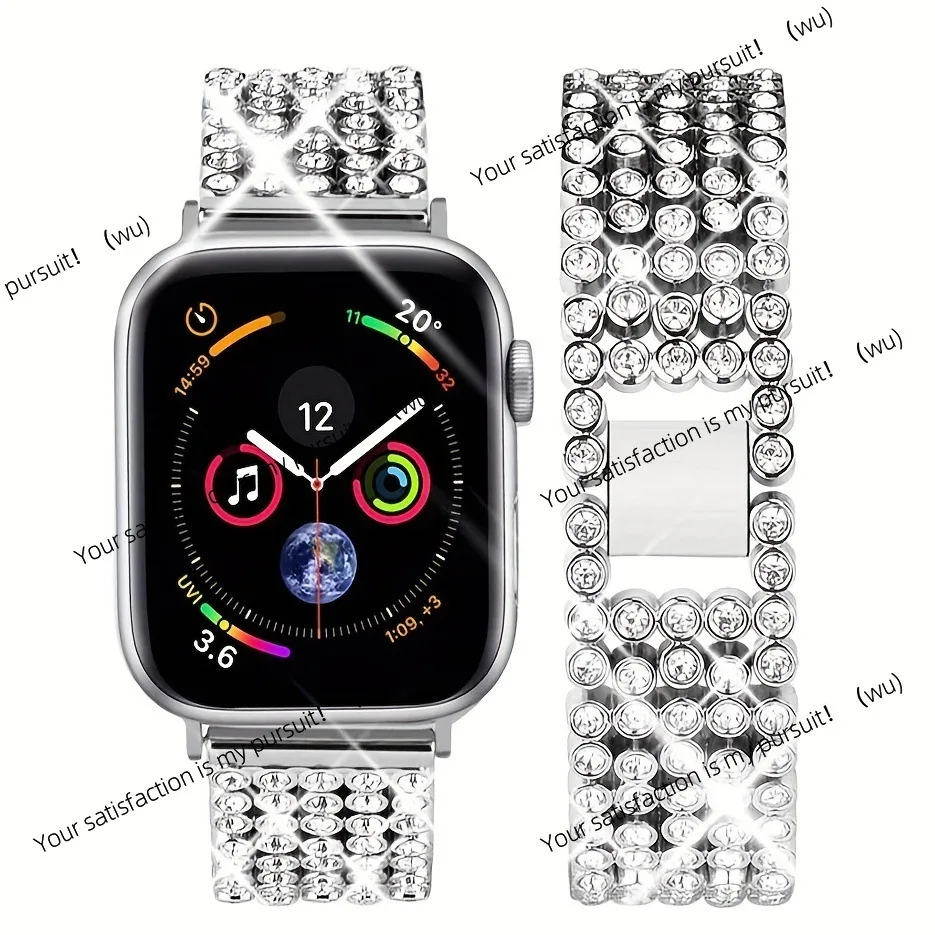 

Applicable to Apple Watch strap, five-bead full diamond metal watch strap iwatch9-1 representative strap