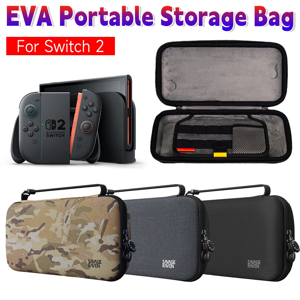 

Портативный дорожный чехол для Nintendo Switch 2 2024 года, аксессуары, водонепроницаемая защитная сумка для хранения из ЭВА с твердым корпусом NS 2