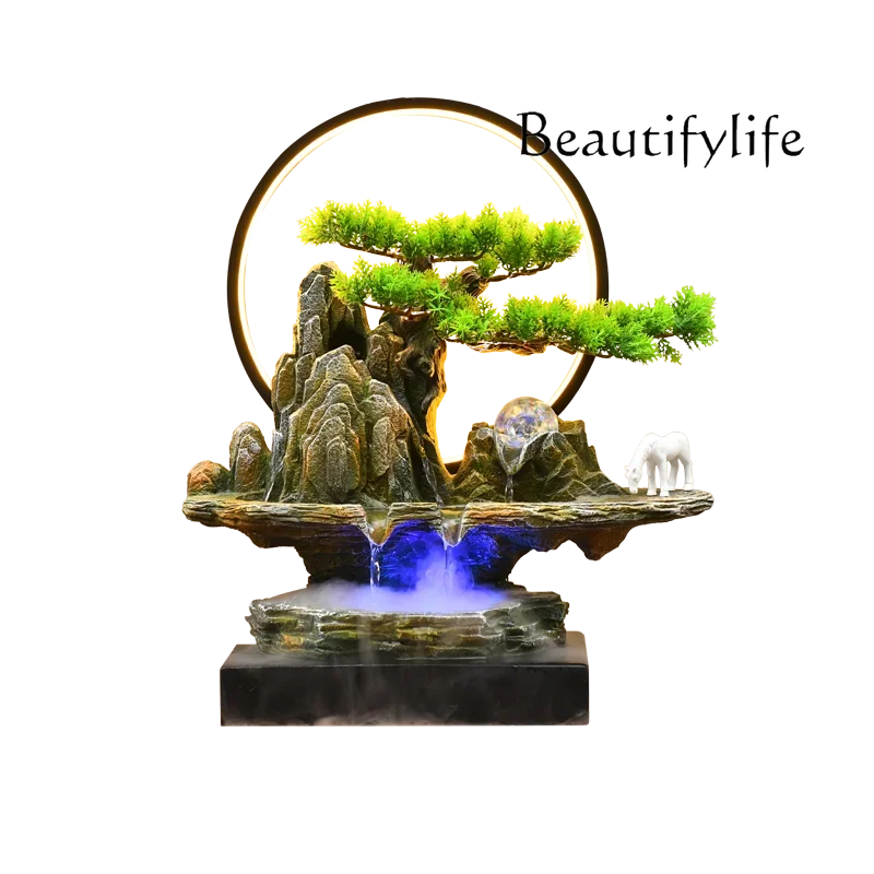 

vV New Chinese rockery fountain ornament living room office desktop fashion decoration