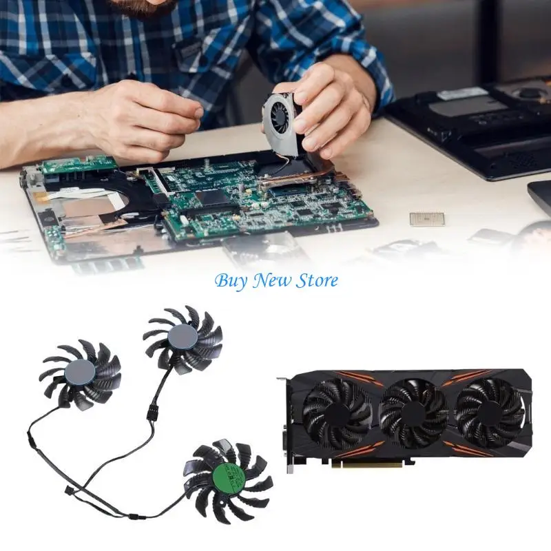 

20CE GPU Cooling Fan High Efficiency for GTX1060 1070 1080 Graphics Card 4Pin VGA Fan