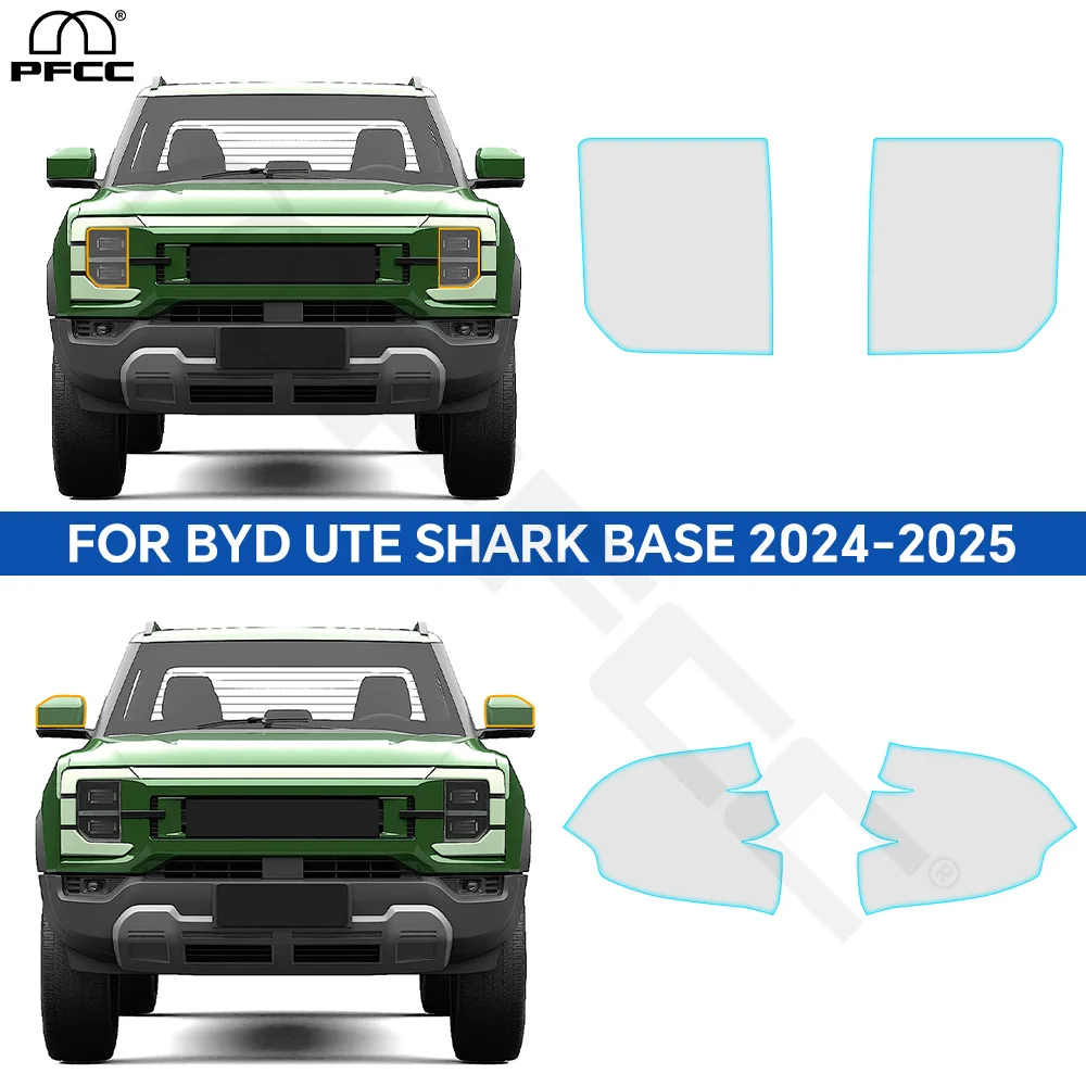 

For BYD Shark 2024-2025 PPF Clear B Pillars Headlight PreCut Car Paint Protection Film TPU Transparent Invisible Accessories