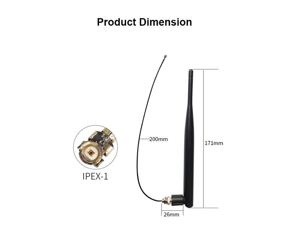 LoRa 868-MHz-IoT-Antenne mit U.FL-Anschluss für 868-MHz-Antennen mit IPEX-IPX-Kabel für LoRaWAN-Modul-Motherboard, 20 cm, für EU868 MHz – Detail 2