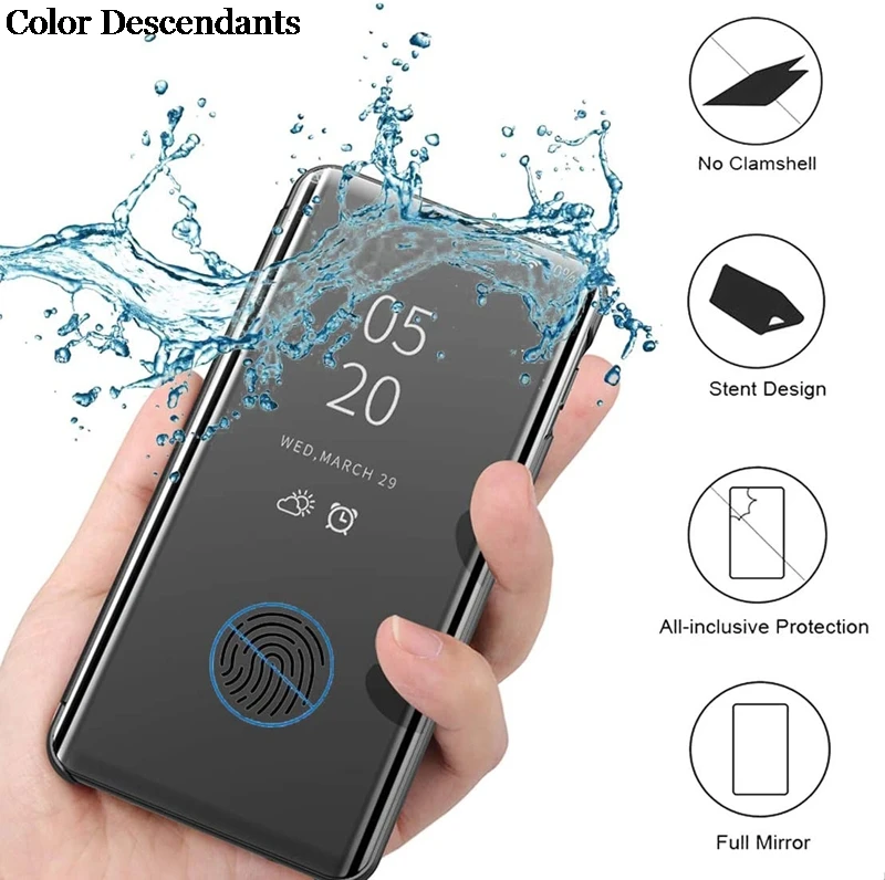 Mirror View Smart Flip Case For Samsung Galaxy A50 Luxury original Magnetic fundas GalaxyA50 A 50 SM A505F A505 Back Phone Cover