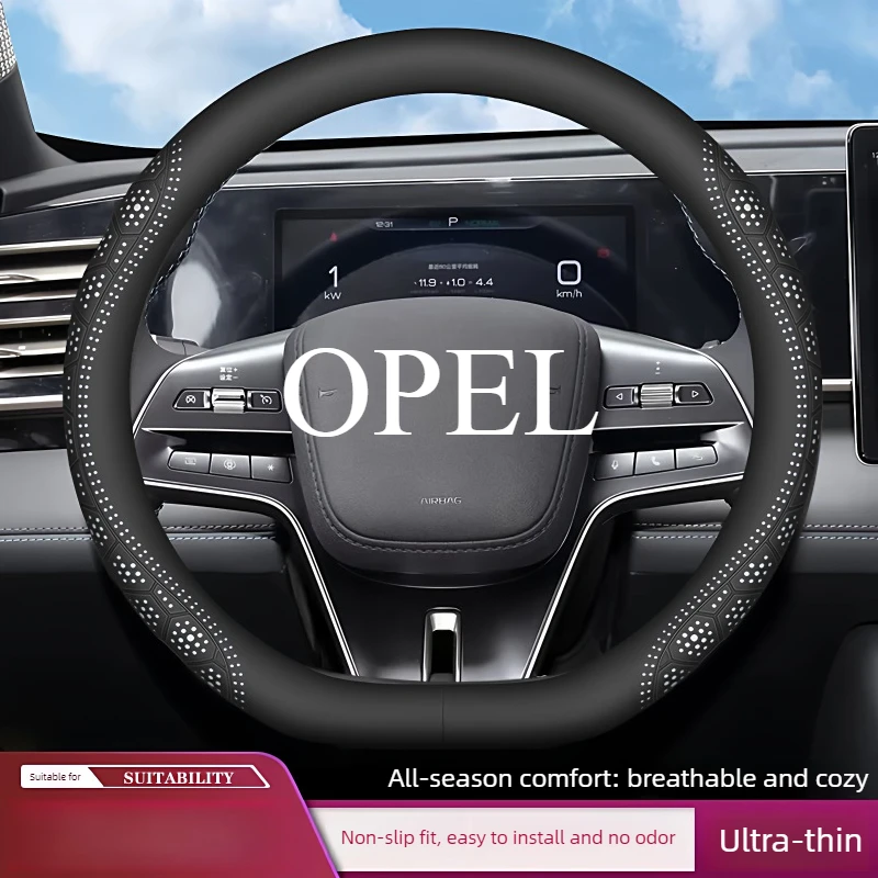 

Leather Car Steering Wheel Cover for Opel Corsa F Astra I 2023 2024 2025 2026 D type Auto Interior Accessories