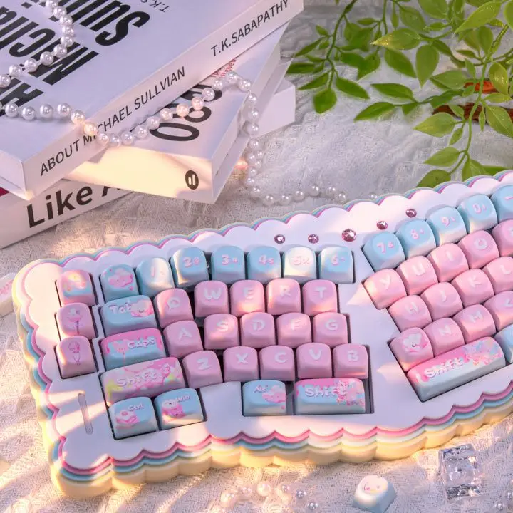 Imagem -03 - Alice Kit de Teclado de Jogo Mecânico Modo Único Kit de Teclado com Fio Troca Quente Acrílico Biscoito Empilhamento Teclado de Jogos Presente de Escritório