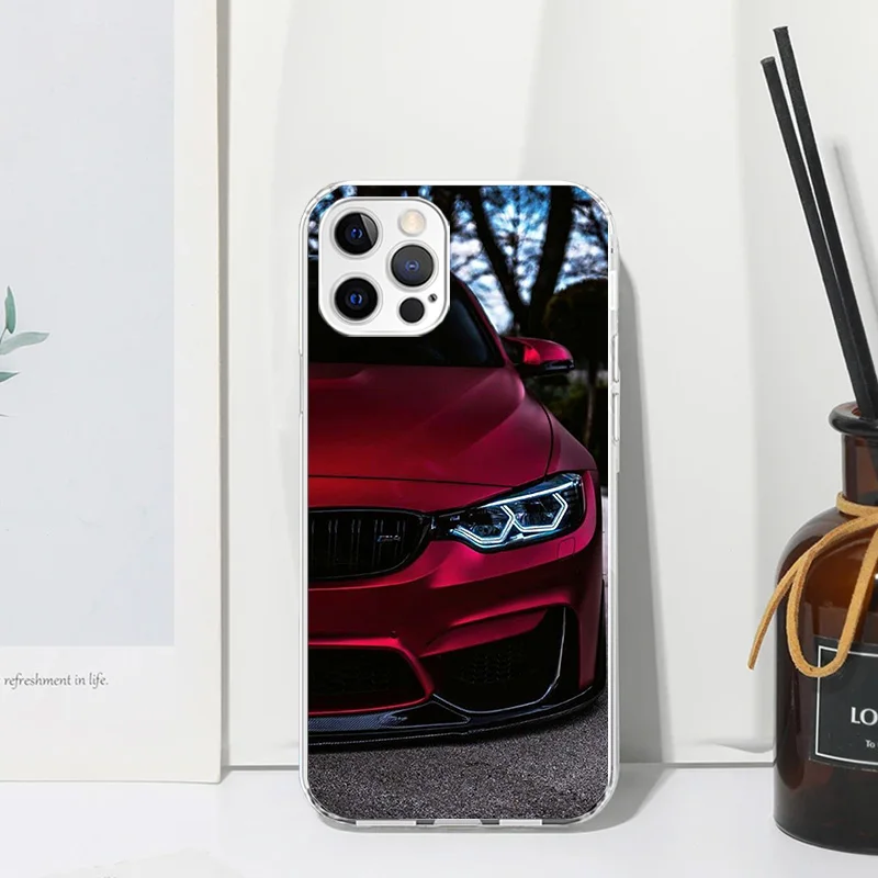 BMW用の青と赤の電話ケース,リアカバー,アート,iPhone 16,15,14,13 pro max,12 mini,11,x,xr,xs,7 plus 8 plus,se 2020